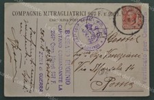 Posta militare. COMANDO 2167 COMPA. MITRAGL. MOD. 907. Viaggiata nel 1918.