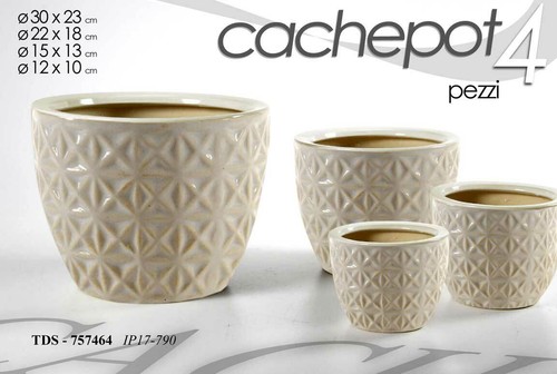 Set cachepot vaso - 4, decoro