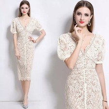 Tubino Midi Apricot In Pizzo