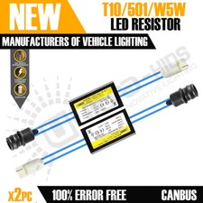 2X RESISTENZE T10 501 W5W CANBUS NO ERRORE RESISTENZE LED LATERALI UK