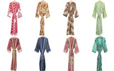 10 Pezzi All'Ingrosso Donna Abbigliamento Kimono Vintage Seta Sari Accappatoio