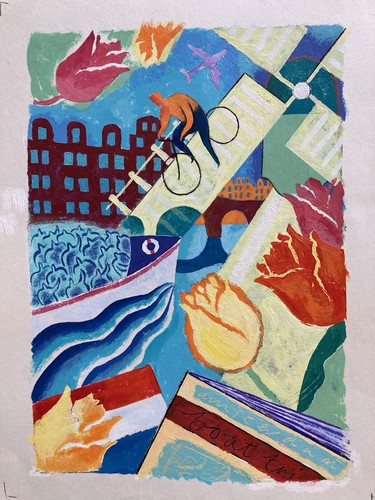 Quadro vintage guazzo - vintage,