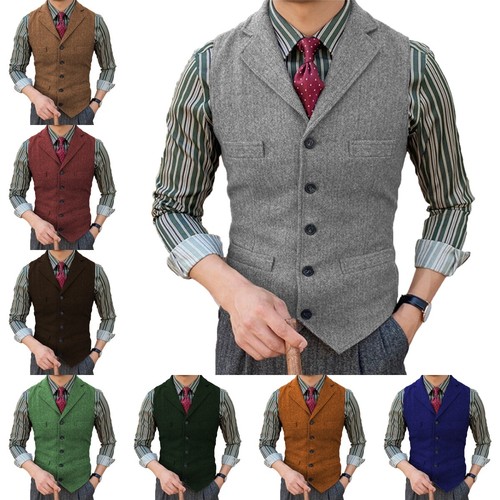 Gilet uomo tweed lana western