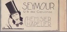 Seymour chemisier chapelier. Advertising 1926