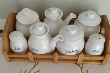 Set da cucina vintage legno e ceramica