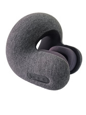 Cuscino da viaggio con cuffie auricolari wireless integrati 400 mAh grigio