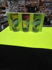 Set di 3- BICCHIERI BICCHIERE PERRIER 1998 Lime Limone Rasb.Made in FRANCE 12,5 oz