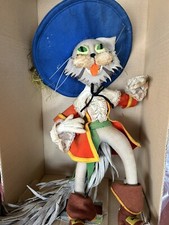 Raro bambola Pupazzo originale Lenci. Gatto con gli stivali. Anni 50.