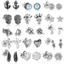 1 Paio Orecchio Spina Acciaio