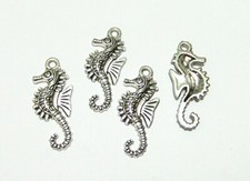 4pz ciondoli seahorse cavalluccio marino 26X13mm colore tibetano bijoux