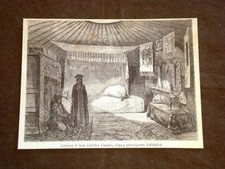 Interno tenda di Principessa Kalmuka Calmucchia Russia