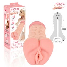 Guaina Pene Masturbatore Uomo 2 in 1 Penis Extension + Masturbator