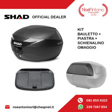 BAULETTO SHAD SH39 NERO CARBON + SCHIENALINO + PIASTRA UNIVERSALE 39 LT 2 CASCHI