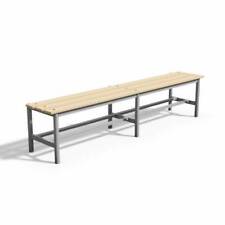 (12V) PANCA SPOGLIATOIO IN ALLUMINIO MT 2 SEZ. TONDA SOLO SEDUTA DOGHE IN LEGNO