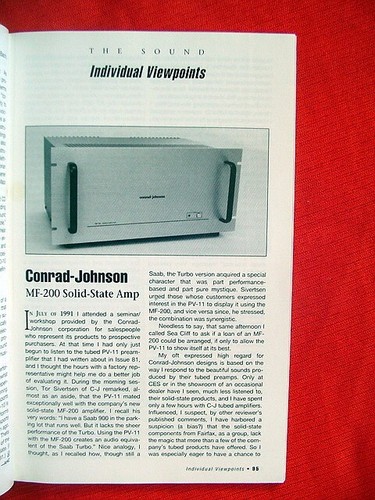 Conrad johnson 200 - conrad-johnson, mf-200