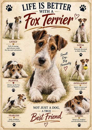 Fox terrier stampa vita - fox, a4