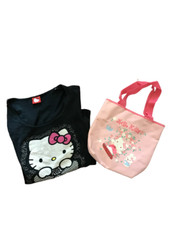 HELLO KITTY Maglietta t-shirt donna size XL + borsa rosa 