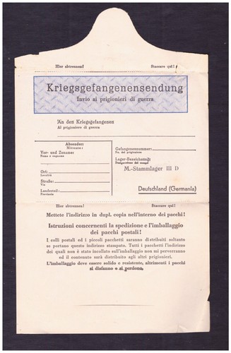 Busta per invio prigionieri - busta,