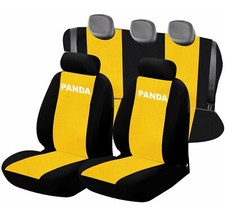 coprisedili per panda 2011/2024 in cotone giallo/nero, su misura- made in italy