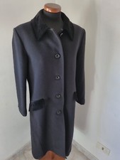 Cappotto Pura Lana Vintage Anni 70 Nero 46 Inserti In Cotone E Modal Come Nuovo