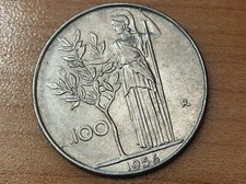 1956 Italy 100 Lire KM# 96.1