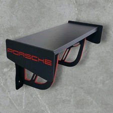 Mini Porsche 911 Style Spoiler Ala Mensola Decorazione Parete Uomo Caverna 40cm Nero Rosso