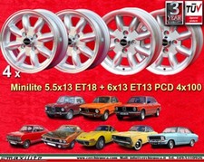 4 Cerchi BMW Minilite 5.5x13 +