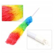 SET 2PZ SPOLVERINO COLORATO PIUMINO 65CM ELETTROSTATICO CATTURA POLVERE PULIZIA 