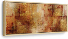 - Quadro Con Cornice Naturale Astratto 120X40 Cm 1 Pezzo - Stampa Su Tela - Quad