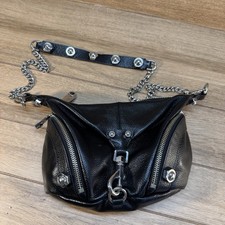 Borsa a tracolla Rebecca Minkoff in pelle Julian Moto Rocker con borchie nera catena