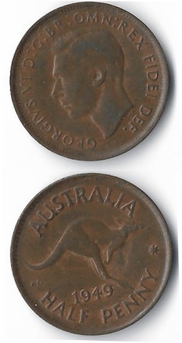 Australia penny 1949 - australia., y.