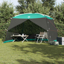 Tenda Mare Verde Poliestere 380x380x225 cm Impermeabile Resistente UV Campeggio Gazebo