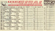 SCHEDINA TOTIP SISAL CONCORSO 12/06/1966 NUMERO 24 BOSCA FRAM RENE BRIAND AE4