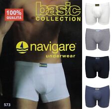 6 BOXER UOMO NAVIGARE ART 573 COTONE BIELASTICO BIANCO O ASSORTITO (NR BL GRG)