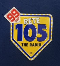 Adesivo Vintage Pubblicitario Rete 105 Radio
