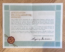 Rolex Certificate Blank