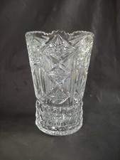 VASO CRISTALLO BOEMIA FINEMENTE DECORATO INCISO MOLATO ANTICO