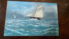 dipinto olio su tavola  marina