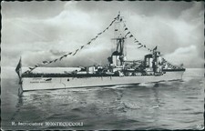 bm694 cartolina  nave r.incrociatore montecuccoli