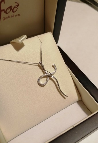 Collier oro croce con - 18, kt