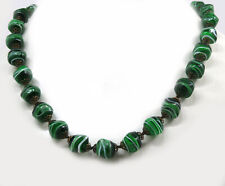 COLLANA VETRO MALACHITE DI MURANO ° VINTAGE VETRO DI MURANO COLLIER 1950/60 catenina