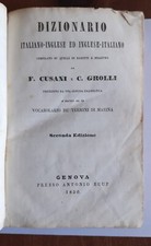 Dizionario Italiano-Inglese - Cusano e Grolli- II Edizione - Genova 1850