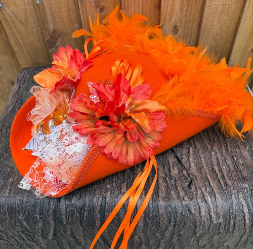 Stunning orange tricorn - tricorn, pirate