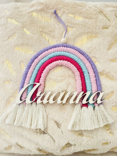 Arcobaleno macrame con nome - con,