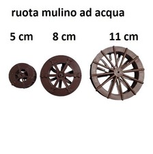 RUOTA PER MULINO AD ACQUA a scelta 5 cm, 8 cm oppure 11 CM  PER PASTORI PRESEPE