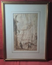 Disegno Antico. china su carta dell'800; cm 17,5x27;cornice 33x42;bello