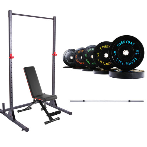 Squat rack home gym bundle - rack,