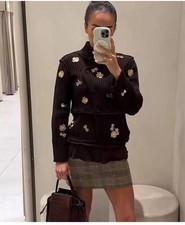 ZARA CARDIGAN MAGLIA CON FIORI