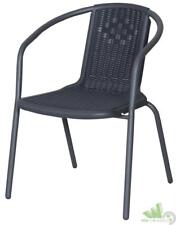 SEDIA POLTRONA CON BRACCIOLI BISTROT ACCIAIO SEDUTA PLASTICA NERO 56x56xH74 CM