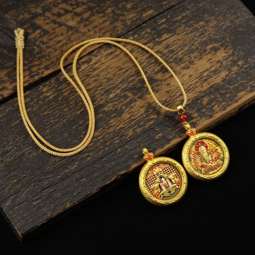 Collana tibetana dipinta - , con